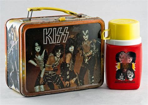 metal kiss lunch box|vintage kiss lunchbox.